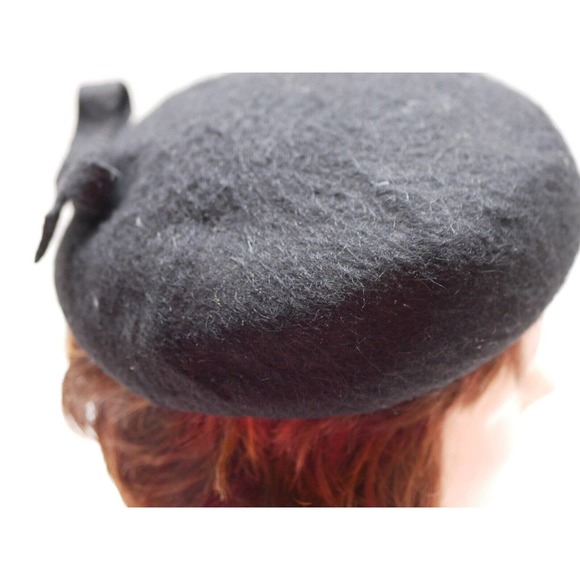 Vintage Black K-M-F Neumann Endler Wool Fascinator Hat With Bow - Picture 11 of 16